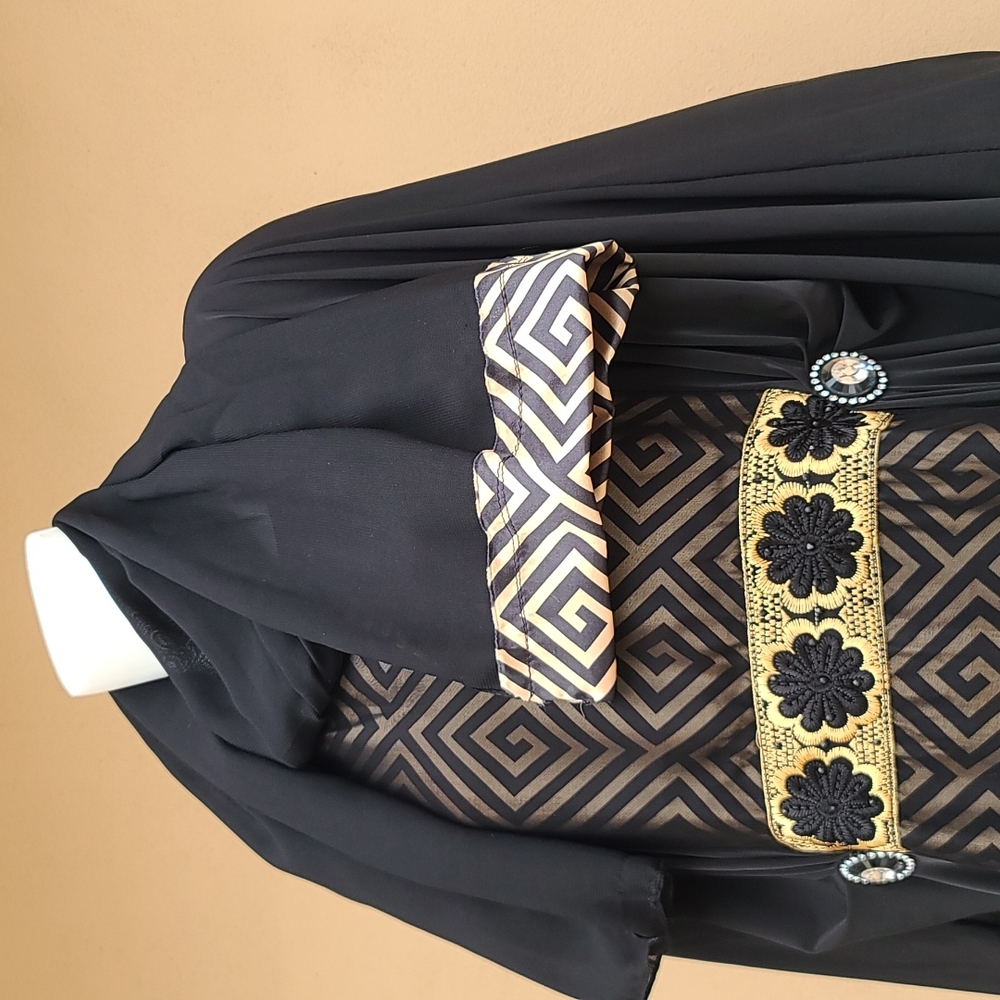 DUBAI CUSTOM ABAYA Wedding Dress Evening Kaftan Robe Maxi Thobe Scarf XL 1X 2X - Picture 5 of 16